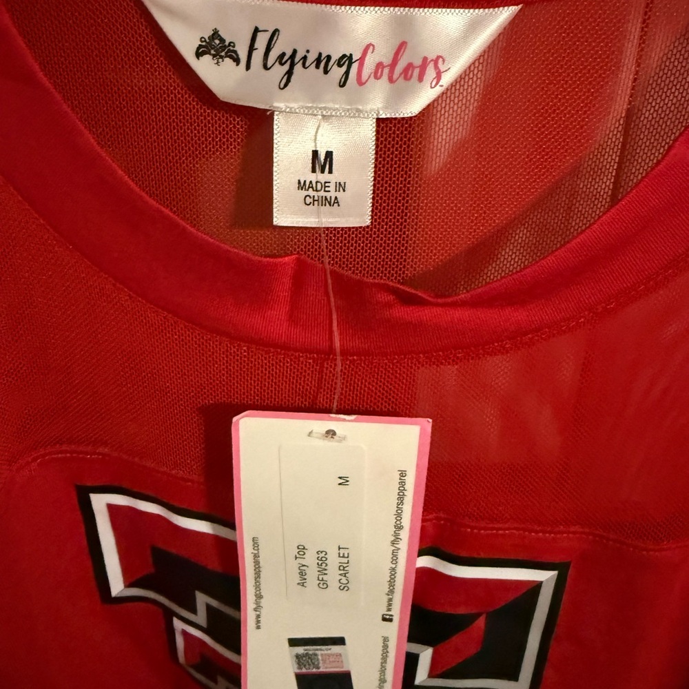 Red Mesh Texas Tech T-Shirt - Picture 2 of 3